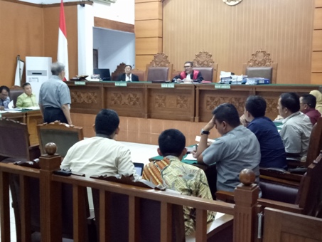 Sidang peraperadilan penetapan tersangka SKL BLBI di PN Jakarta Selatan. Foto: AJI