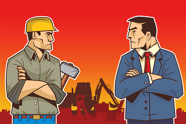 Ilustrasi perselisihan kepentingan dalam industri pertambangan. Ilustrator: BAS