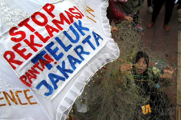 Demo menolak reklamasi teuk Jakarta. Foto: RES