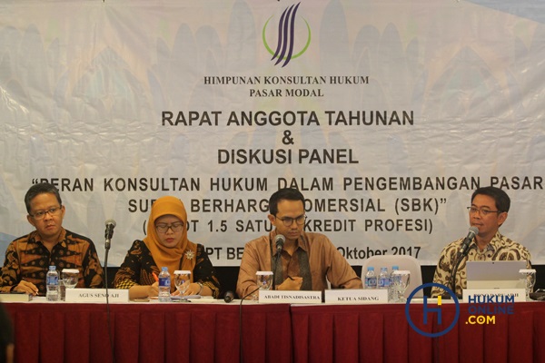 Diskusi panel dan RAT HKHPM di Jakarta, Kamis (19/10). Foto: RES