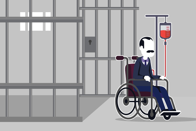 Ilustrasi pembantaran penahanan karena sakit. Ilustrator: HGW