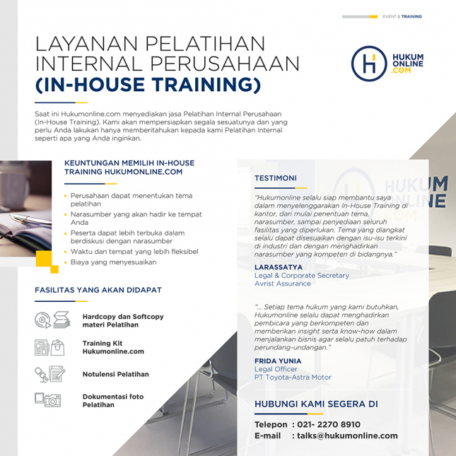 Tim In House Training Hukumonline Siap Hadirkan Narasumber