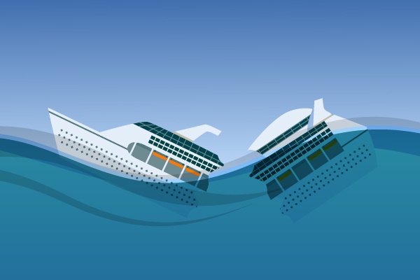 Ilustrasi kecelakaan transportasi laut. HGW