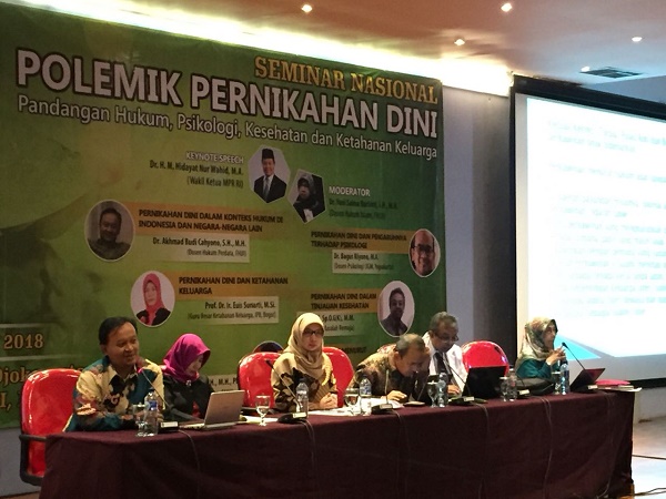 Seminar Nasional bertajuk Polemik Pernikahan Dini: Pandangan Hukum, Psikologi, Kesehatan dan Ketahanan Keluarga, Kamis, (5/7), di Jakarta. Foto: HMQ