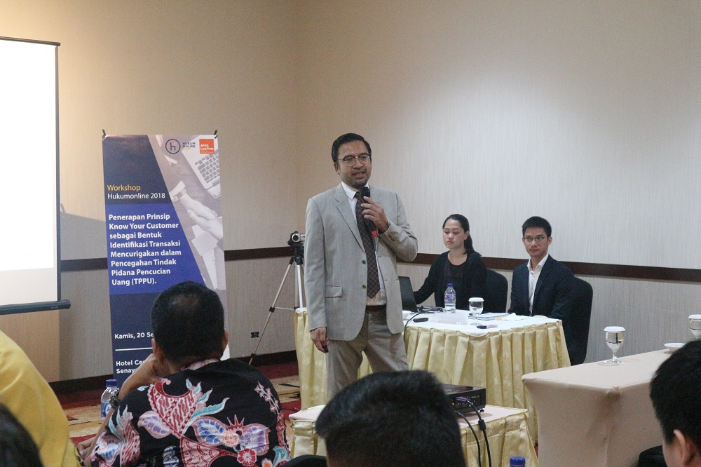 Workshop Hukumonline 2018  Penerapan Prinsip Mengenal Nasabah (Know Your Customer) sebagai Bentuk Identifikasi Transaksi Mencurigakan dalam Pencegahan Tindak Pidana Pencucian Uang (TPPU), Kamis (20/09), Century Park Hotel - Jakarta