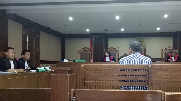 Irvanto Hendra Pambudi Cahyo saat bersaksi untuk Terdakwa Fayakhun Andriadi di Pengadilan Tipikor Jakarta, Rabu (19/9). AJI