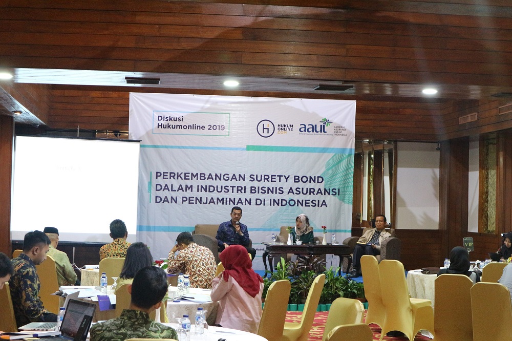 Diskusi Hukumonline 2019 â€œPerkembangan Surety Bond dalam Industri Bisnis Asuransi dan Penjaminan di Indonesiaâ€, Selasa (29/1). Foto: Event & Training Hukumonline