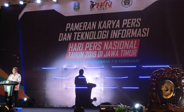Menkominfo Rudiantara saat rangkaian acara Hari Pers Nasional di Surabaya. Foto: NEE
