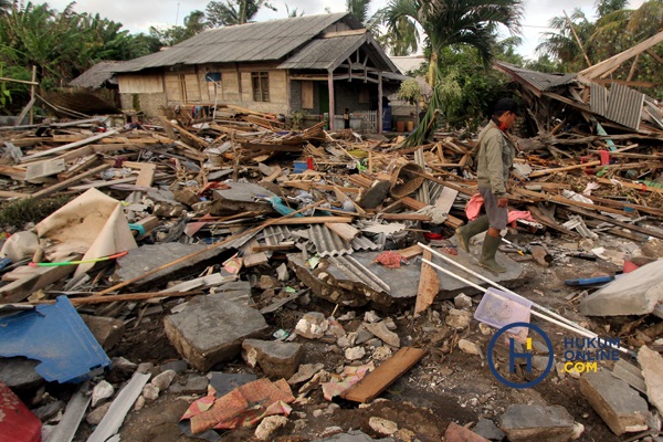 Pulau Sebesi, Lampung, pasca tsunami Selat Sunda. Foto: RES