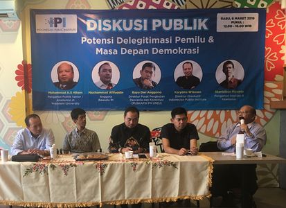 Diskusi tentang ancaman delegitimasi pemilu di Jakarta. Foto: DAN
