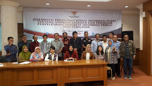 Peserta diseminasi informasi aturan sengketa informasi pemilu di Depok, Maret 2019. Foto: MYS