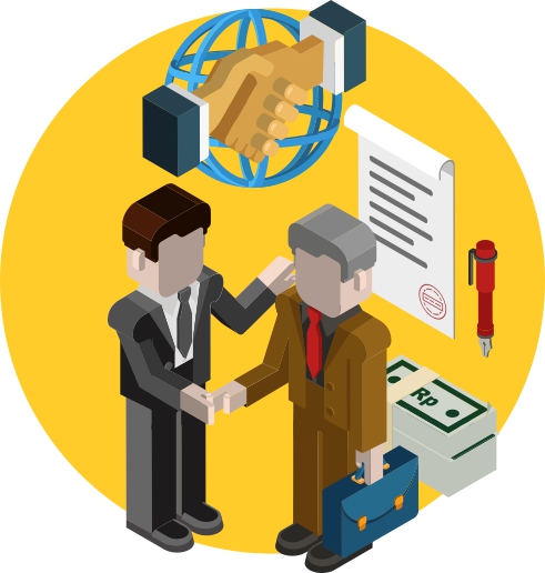 Ilustrasi perjanjian antara debitor dan kreditor. Ilustrator: HGW