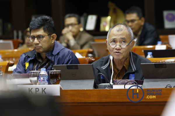 Ketua KPK Agus Rahardjo saat RDP dengan Komisi III DPR, Senin (1/7). Foto: RES