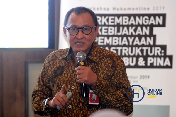 Yose Rizal selaku Chief Relationship Officer dari PINA dalam workshop bertema Perkembangan Kebijakan Pembiayaan Infrastruktur di Indonesia: Skema KPBU dan PINA di Jakarta, Kamis (26/9).