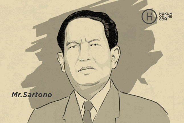 Sketsa wajah Mr Sartono, Ketua DPR RI yang pertama. Ilustrator: HGW