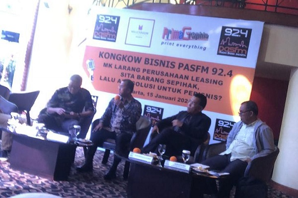 Sebuah diskusi bertopik â€œMK Larang Perusahaan Leasing Sita Barang Sepihak, Lalu Apa Solusi Untuk Pebisnis, Rabu (15/1), di Jakarta. Foto: DAN