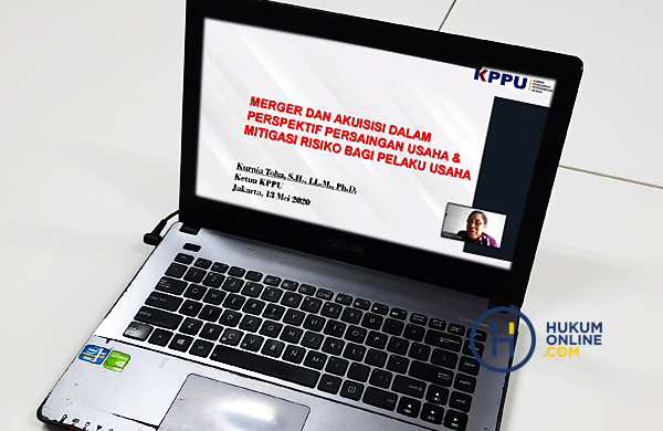 Webinar Hukumonline 2020  Prosedur Pelaporan Merger & Akuisisi di KPPU dan Mitigasi Risiko Bagi Pelaku Usaha. Pemaparan oleh Bapak Kurnia Toha Ketua KPPU (13/5/2020)