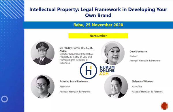 Hukumonline Law Festival for Start-Ups and SMEs dengan topik Intellectual Property: Legal Framework in Developing Your Own Brand, Rabu (25/11). Foto: RES