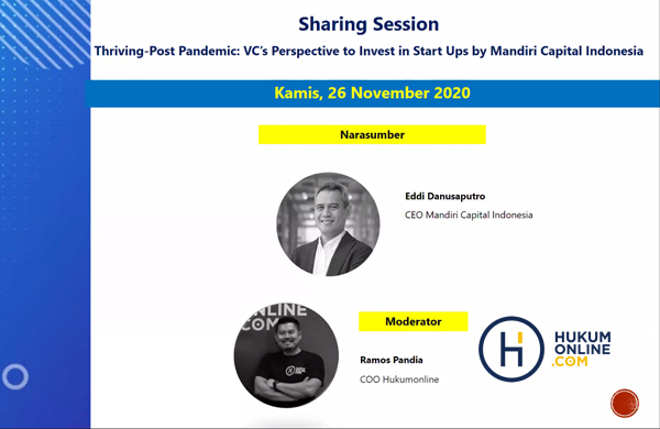 HOL LAW VESTIVAL Thriving-Post Pandemic - VCâ€™s Perspective to Invest in Start Ups by Mandiri Capital Indonesia 1.JPG
