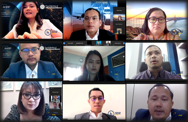 Para lawyer yang mengikuti Law Firm Virtual Expo yang diselenggarakan oleh Hukumonline bersama ICCA. Foto: RES