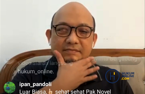 Penyidik senior KPK Novel Baswedan dalam acara IG Live Hukumonline, Kamis (24/6). Foto: RES