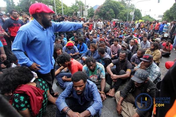 Ilustrasi para mahasiswa asal Papua saat berdemonstrasi di Jakarta. Foto: RES