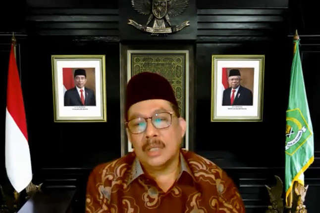 Wakil Menteri Agama Republik Indonesia Drs. H. Zainut Tauhid Sa'adi, M.Si dalam acara Doa Bersama Lintas Agama IKA FH Usakti. Foto: istimewa. 