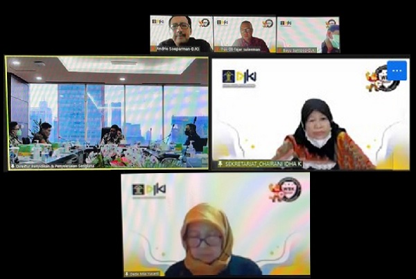 Rapat koordinasi DJKI dengan Bareskrim Mabes Polri terkait Pembentukan Satgas Ops Penanggulangan Status PWL Indonesia di Bidang KI pada Kamis (12/8). Foto: Humas DJKI