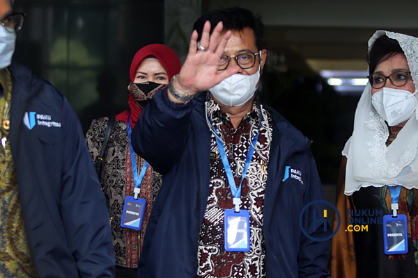 Menteri Pertanian Syahrul Yasin Limpo usai mengikuti program Penguatan Antikorupsi bagi Penyelenggara Negara Berintegritas (PAKU Integritas) di Gedung KPK, Jakarta, Kamis (7/10). Foto: RES