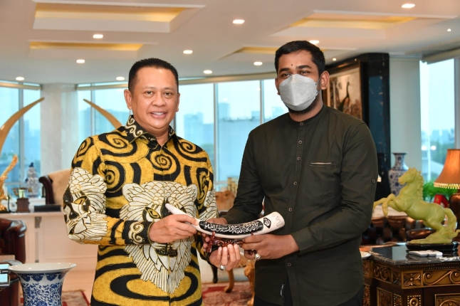 Ketua MPR RI Bambang Soesatyo terima DPP Forum Komunikasi Santri Indonesia. Foto: Istimewa.