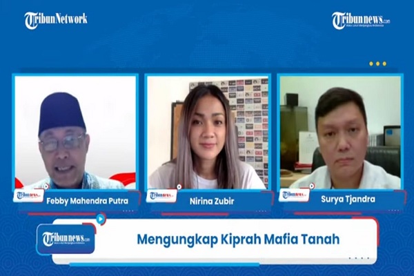Narasumber diskusi daring bertajuk 'Mengungkap Kiprah Mafia Tanah', Rabu (24/11/2021). Foto: ADI