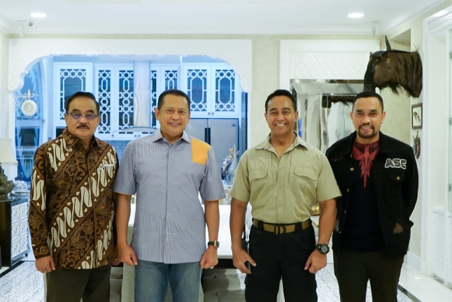 Ketua MPR Bambang Soesatyo menerima kunjungan Panglima TNI Jenderal Andika Perkasa. Foto: Istimewa.