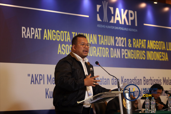 Ketua Umum AKPI Jimmy Simanjuntak saat Rapat Anggota Tahunan (RAT) Tahun 2021 AKPI di Hotel Grand Sahid Jaya, Jakarta, Kamis (9/12/2021) lalu. Foto: RES