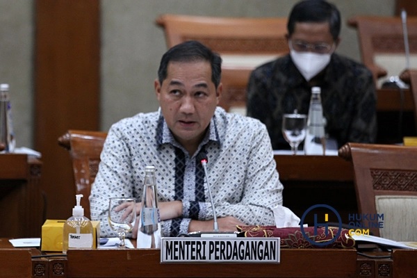 Menteri Perdagangan Muhammad Lutfi saat memberi penjelasan terkait persoalan minyak goreng dalam Rapat Kerja dengan Komisi VI DPR di Komplek Parlemen, Jakarta, Kamis (17/3/2022). Foto: RES