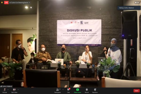 Narasumber dalam diskusi bertema Laporan Masyarakat Sipil tentang Kondisi KBB di Indonesia Periode 2017-2021 dalam UPR Indonesia 2022, Kamis (14/4/2022).