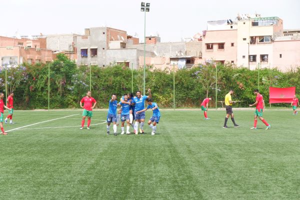 Tim PERADI FC melakukan selebrasi setelah mencetak gol ke gawang tuan rumah Maroko. Foto: Abe