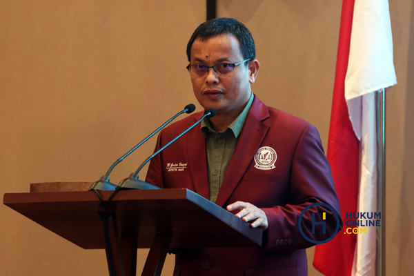 Ketua Umum APHTN HAN Prof. M Guntur Hamzah saat Rakernas APHTN HAN Tahun 2022 di Bali. Foto: RES