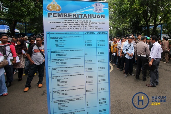 Antrean warga yang mengurus surat-surat kendaraan, seperti STNK dan BPKB di Samsat Polda Metro Jaya, Jakarta. Foto: RES