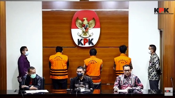 Jumpa Pers KPK terkait penahanan tersangka dugaan suap di KPP Pajak Pare Kediri, Jawa Timur.