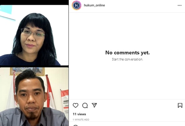 Acara Instagram Live Hukumonline bertema Penegakan Hukum dalam Penjatuhan Hukuman Terhadap Penyalah Guna Narkotika di Kota Kendari. Foto: WIL