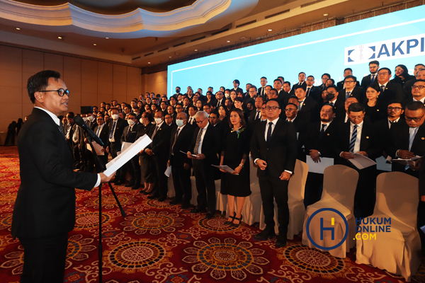 Suasana pelantikan pengurus AKPI Periode 2022-2025 di The Ritz-Carlton, Mega Kuningan, Jakarta, Selasa (4/10/2022). Foto: RES 