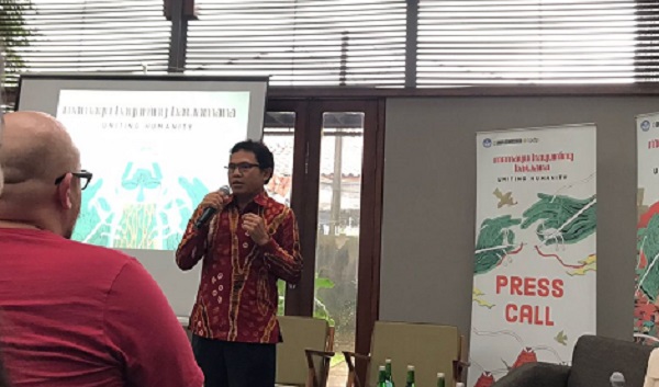 Direktur Pengembangan dan Pemanfaatan Kebudayaan Direktorat Jenderal Kebudayaan Kemendikbud Ristek, Restu Gunawan, dalam Press Call Ubud Writers and Readers Festival, Kamis (6/10). Foto: WIL