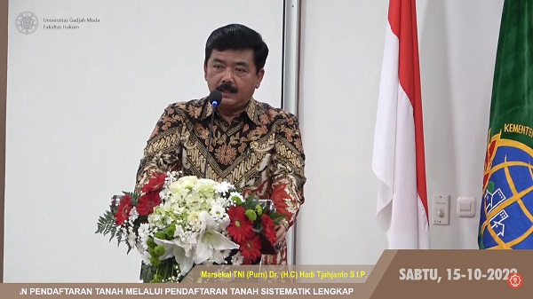 Menteri ATR/BPN, Marsekal TNI (Purn) Dr. Hadi Tjahjanto. Foto: FKF