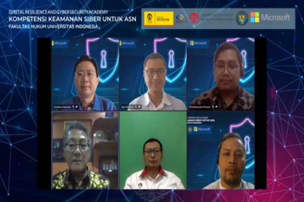 Narasumber dalam peluncuran 'Akademi Ketangguhan Digital dan Keamanan Siber' oleh FHUI, Microsoft Indonesia, dan BSSN, Kamis (1/12/2022). Foto: Istimewa 