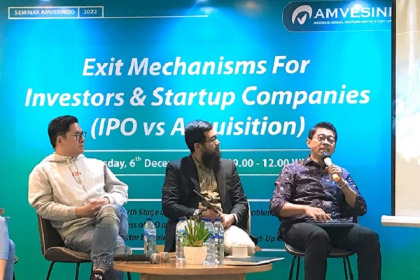 Seminar berjudul Exit Mechanisms for Investors & Startup Companies (IPO vs Acquisition), pada Selasa, (6/12). Foto: WIL