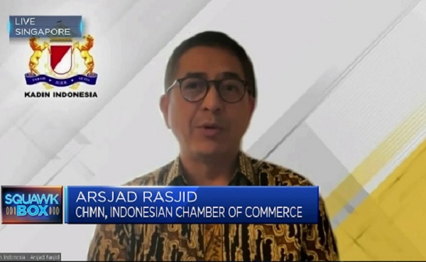 Ketua Umum Kamar Dagang dan Industri (KADIN) Indonesia, Arsjad Rasjid. Foto: tangkapan layar youtube