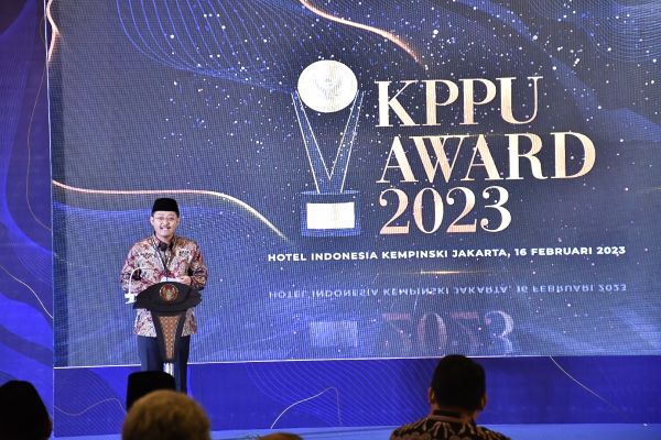 Ketua KPPU M. Afif Hasbullah saat gelaran KPPU Award 2023, Kamis (16/2/2023). Foto: Humas KPPU