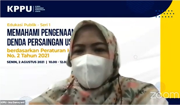 Kabiro Hukum pada Sekretariat KPPU, Ima Damayanti. Foto tangkapan layar youtube