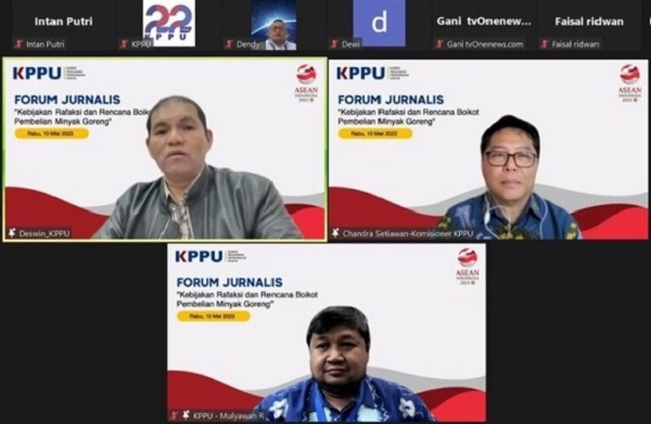 KPPU mengadakan pertemuan dengan media yang dilaksanakan secara daring, Rabu (10/5). Foto: KPPU