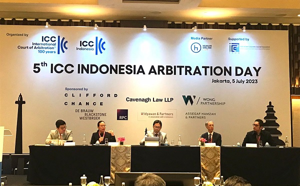 Acara International Chamber of Commerce (ICC) Indonesia Arbitration Day yang ke-5 di Jakarta, Rabu (5/7). Foto: WIL